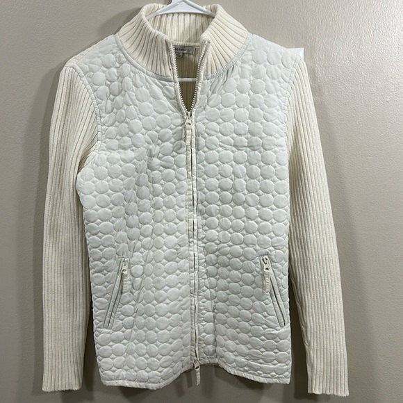 harvé benard Jackets & Blazers - harve benard ivory quilted sweater jacket. Size small.